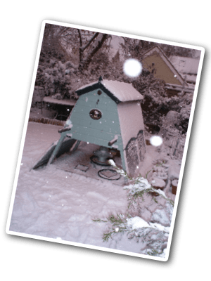 SnowyNightPen The old pen in the deep snow during night time
